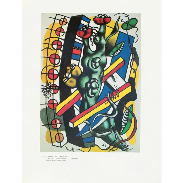 Ruby Red 1990 After Fernand Leger "Tree in the Ladder", Full-Color Parisian Print For Sale - Image 8 of 9