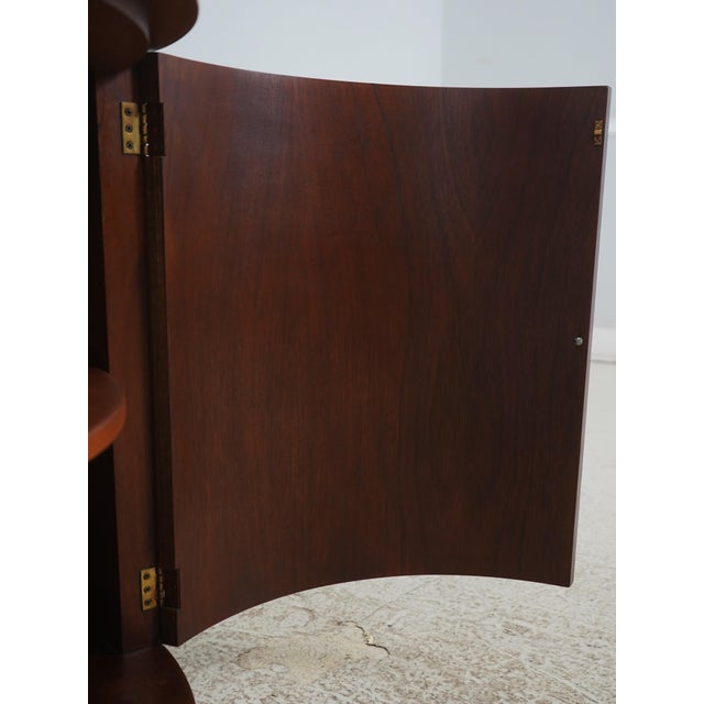 1970s Baker Attributed Demilune 1 Door Mahogany Commode Console Cabinet For Sale - Image 5 of 14