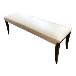 Mahogany & Upholstered Bench by Baker For Sale