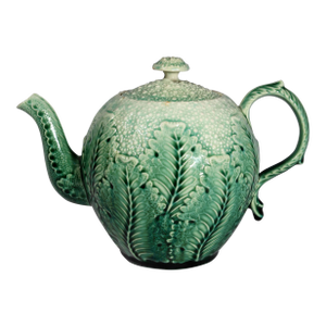 American Etruscan Majolica Teapot in the Form of a Cauliflower