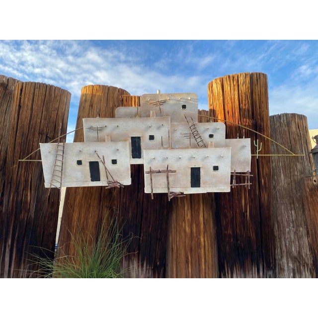 Curtis Jere Artisan Associates Pueblo Metal Wall Sculpture, Signed 1987 Chairish