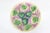 Late 19th Century Antique Etruscan Majolica Cake Stand, Round Pink Yellow Green Leaf Motif Platter With Faux Bois and Ivy Base Makers Mark For Sale - Image 5 of 11