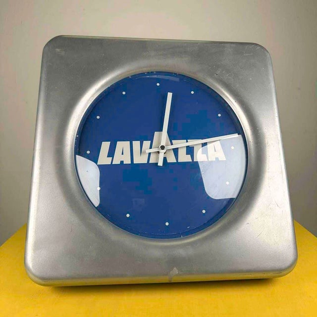 Silver Vintage Wall Clock from Lavazza For Sale - Image 8 of 8