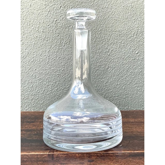Vintage Etched Glass Decanter With Stopper For Sale In West Palm - Image 6 of 11
