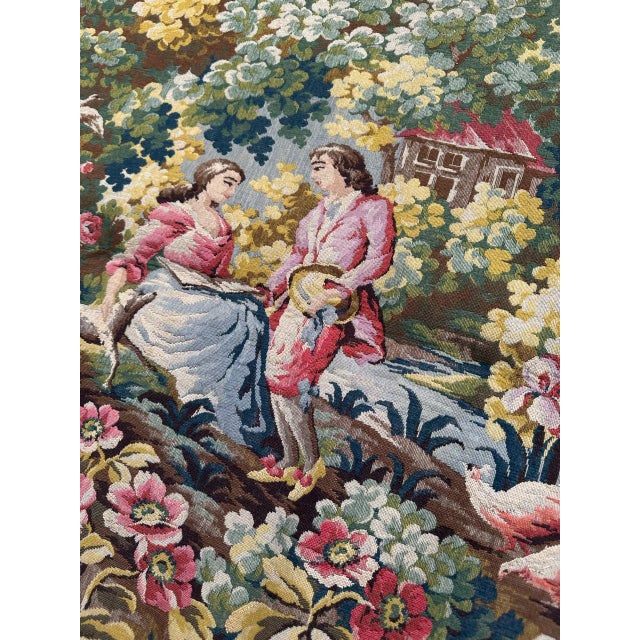 French Aubusson Style Jacquard Tapestry, 1950s For Sale - Image 4 of 18