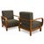 Pair of Fischel armchairs dating from the Art Deco period, first half of the 20th century. The frames are crafted from...