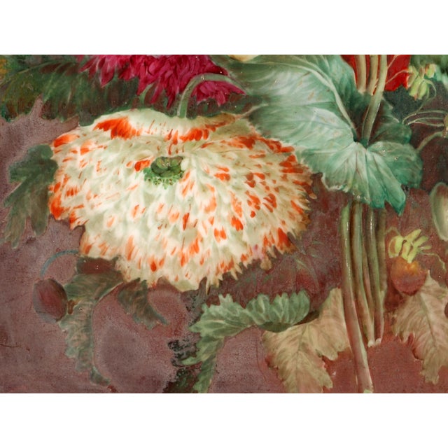 Derby Porcelain English Porcelain Botanical Plaque of Double Poppies, Attributed to Derby, Circa 1825 For Sale - Image 4 of 9