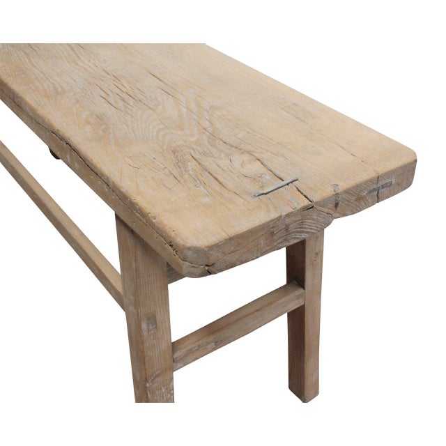 Vintage Large Console Table in Weathered Natural Wood For Sale - Image 4 of 4