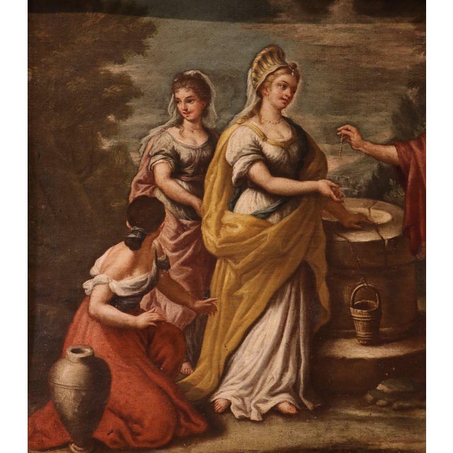 Rebecca at the Well Pietro Da Cortona, 1700s, Oil on Canvas For Sale - Image 4 of 16