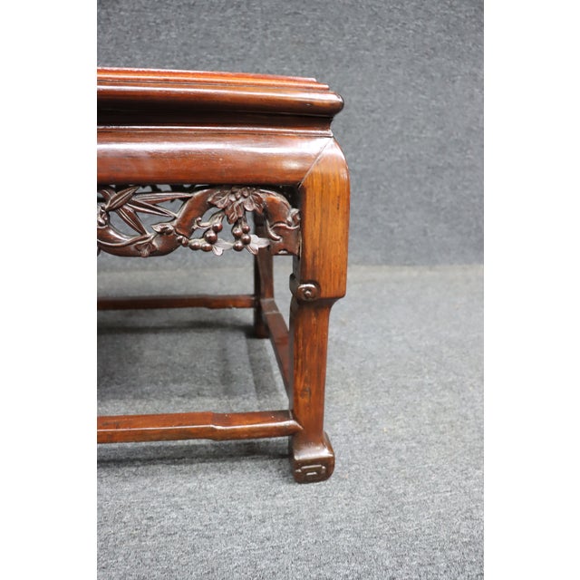 Marble Top Mahogany Chinese Accent Table For Sale In Philadelphia - Image 6 of 9
