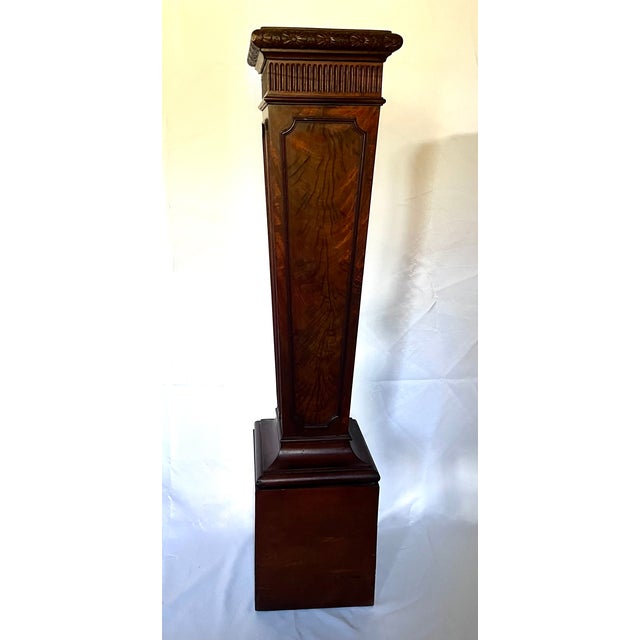 Antique Early 1800s Georgian Style Carved Mahogany Tapered Pedestal Stand For Sale - Image 9 of 18
