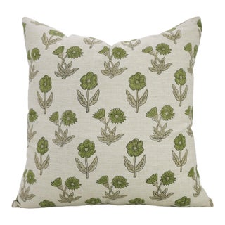 Fabdivine Artistic Block Kirti Print Linen Blend Pillow Cover- 14x14 For Sale