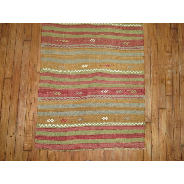 Asian Antique Vintage Turkish Kilim Runner, 20th Century - 2'8" x 12'1" For Sale - Image 3 of 6