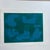 Original Blue and Greens Abstract Monotype Artwork, Unframed signed Merrill Bullis on Verso