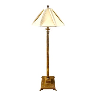 Solid Brass Neoclassical Floor Lamp From 60's For Sale