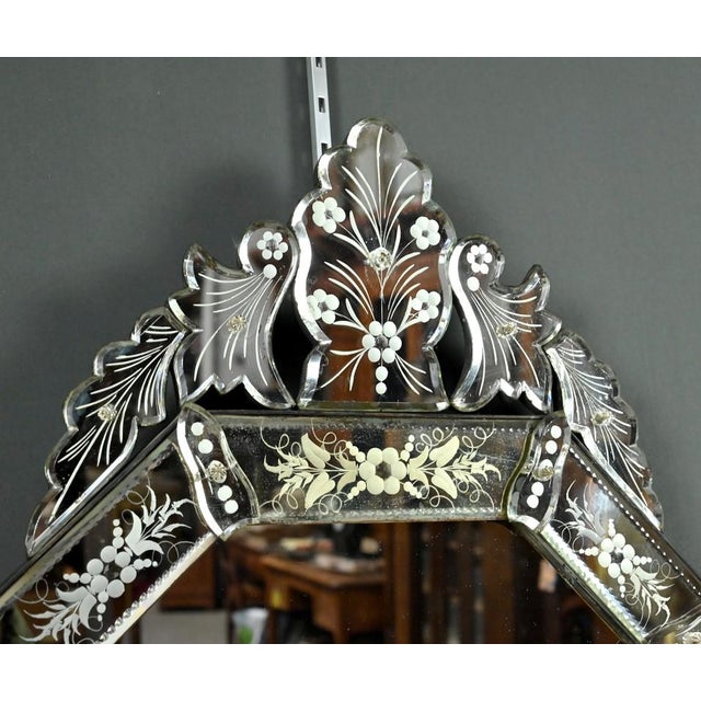 Glass Vintage Octagonal Venetian Mirror, 1950 For Sale - Image 7 of 18