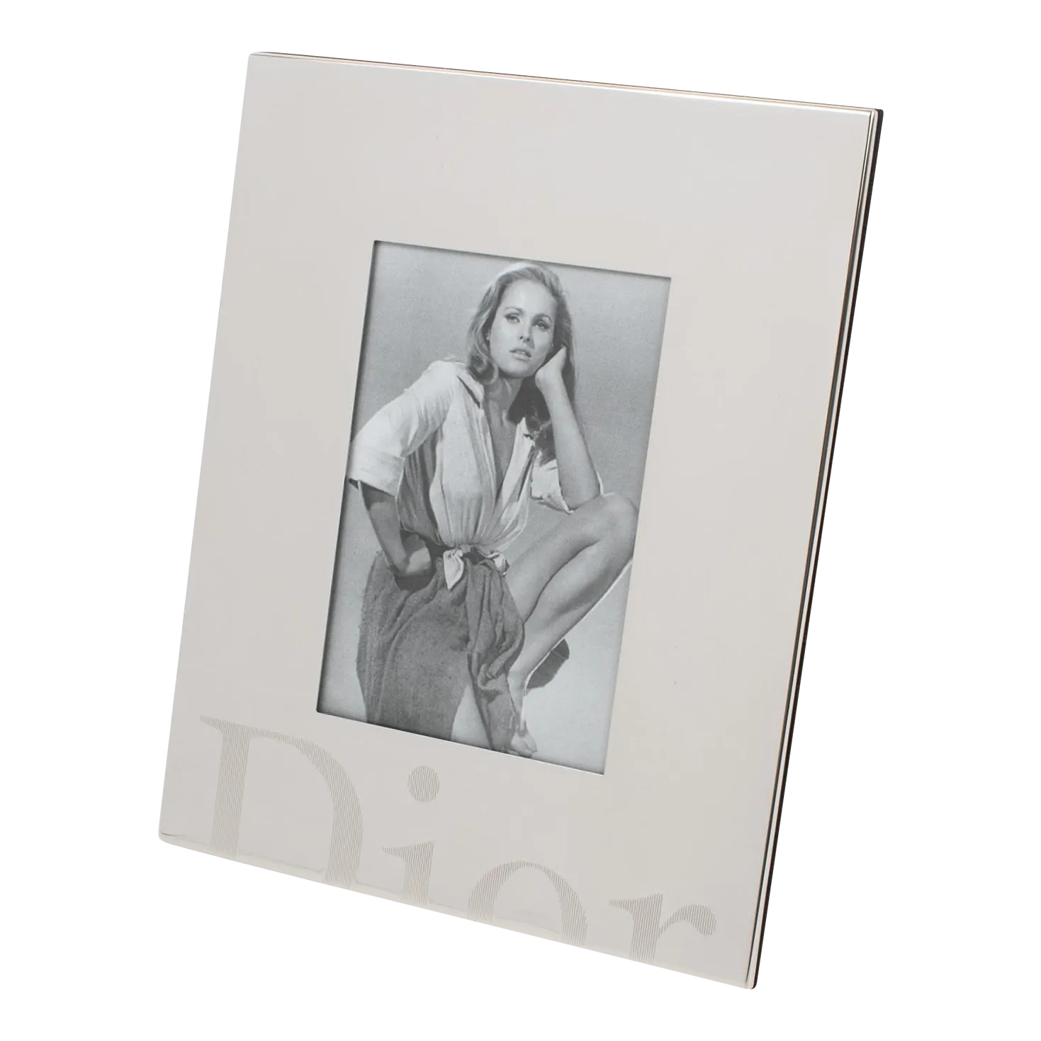 Christian Dior Home Silver Plate Picture Frame With Engraved Dior