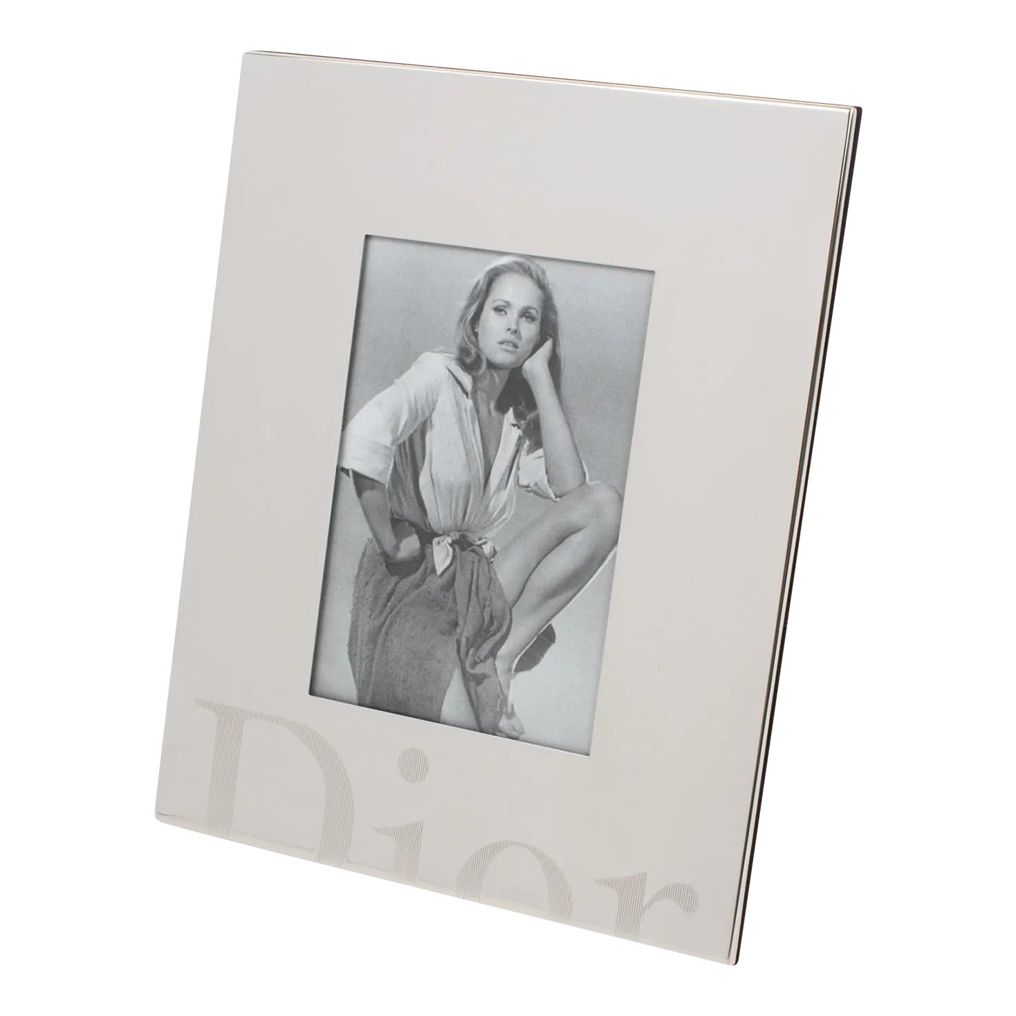 Christian Dior Home Silver Plate Picture Frame With Engraved Dior