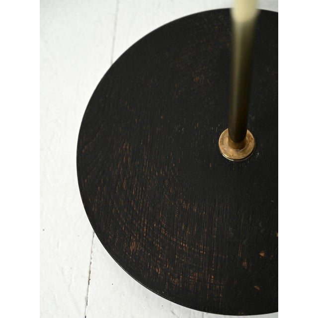 Scandinavian Floor Lamp in Black Wood and Brass, 1950s For Sale - Image 10 of 12