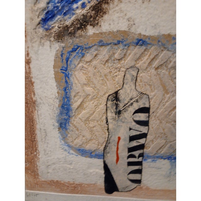 Beige 1961 Abstract Expressionism James Coignard Carborundum Artpiece For Sale - Image 8 of 12