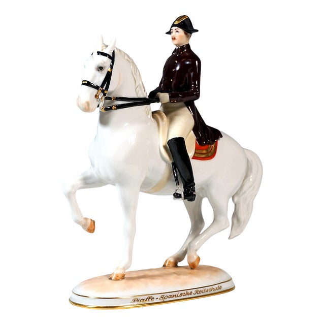 Piaffe with Rider Figurine from Augarten, 1960s For Sale