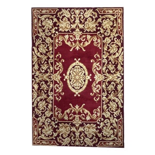 Spanish Hand-Knotted Wool Rug, 1950 For Sale