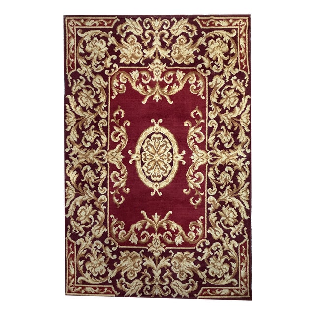 Spanish Hand-Knotted Wool Rug, 1950 For Sale