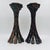 Vintage Faux Bamboo Bronze Metal Pillar Candleholders 12"h - A Pair For Sale - Image 10 of 16