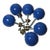 1980s Contemporary Blue Glossy Glazed Ceramic Drawer Pulls For Sale