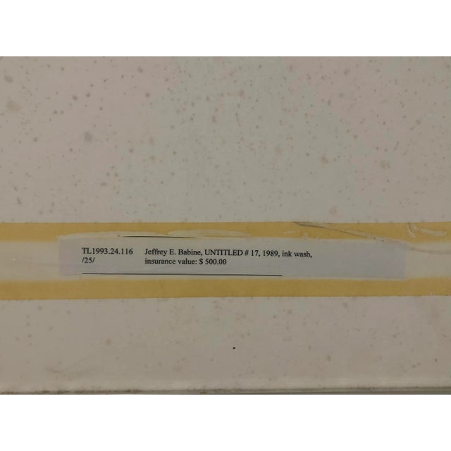 1989 Jeffrey E. Babine City Industrial Building Original Ink Wash Drawing Signed Framed For Sale - Image 9 of 10