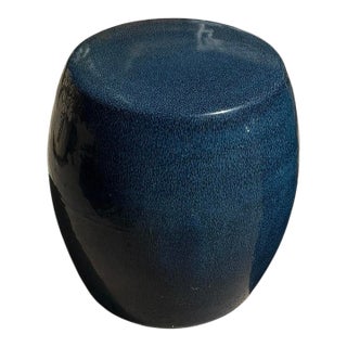 Modern Blue Chinese Pottery Garden Stool For Sale