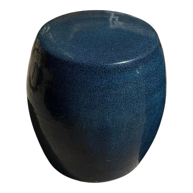 Modern Blue Chinese Pottery Garden Stool For Sale