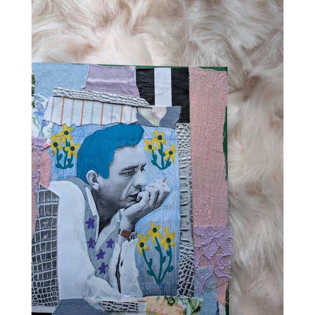 2020s Johnny Cash Contemporary Mixed Media Collage For Sale - Image 5 of 6