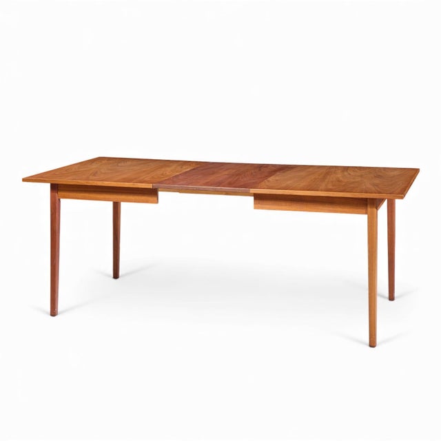 Jack Cartwright for Founders Mid Century Walnut Expanding Walnut Dining Table With 2 Leaves For Sale - Image 11 of 13