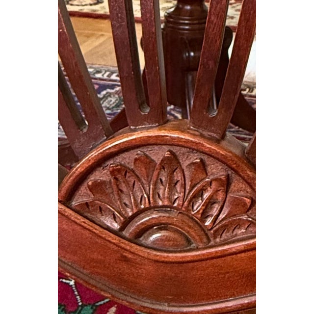 1949 Drexel "New Travis Court" Mahogany Dining Table & 8 Thomasville Chairs For Sale In Boston - Image 6 of 12