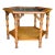 Vintage 1970s Faux Bamboo Hexagonal Side Table – Hollywood Regency Chinoiserie Glass Top & Cane Shelf For Sale