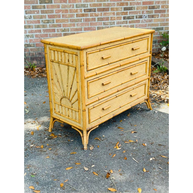 1970s Vintage Rattan and Cane Dresser For Sale - Image 5 of 9