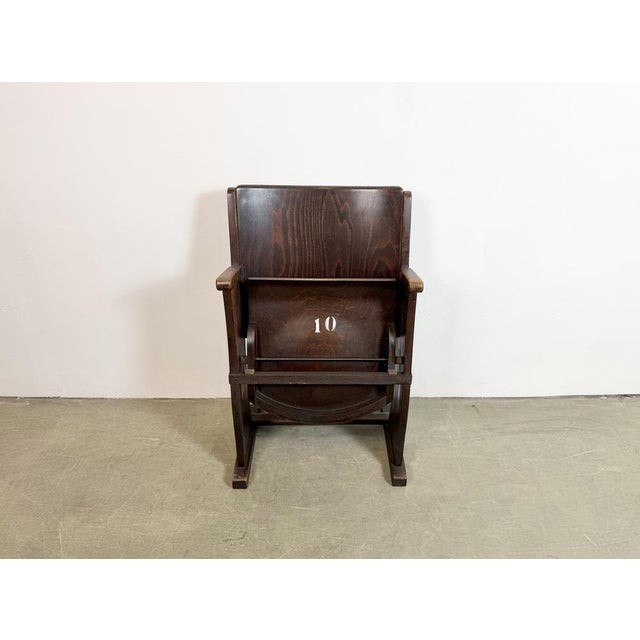 This cinema ( theatre ) seat was produced by Ton (former Thonet) in Czechoslovakia during the 1950s. The chair is stabile...
