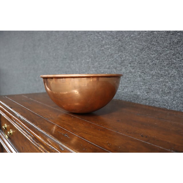 Metal English Copper Mixing Bowl For Sale - Image 7 of 11