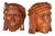 Vintage Mid 20th Century Tribal Carved Wood Figural Bookends Heads Only For Sale