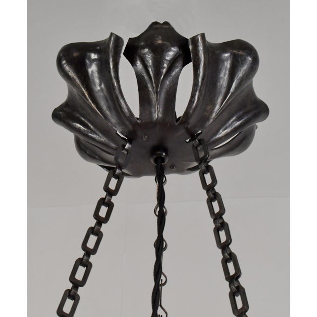 French Art Deco Pendant Light by Daum & Majorelle - 1925 Chandelier France For Sale - Image 9 of 11