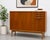 Vintage Mid Century Modern teak highboard credenza designed by Beril Fridhagen for Bodafors in Sweden, c. 1960s. A true...