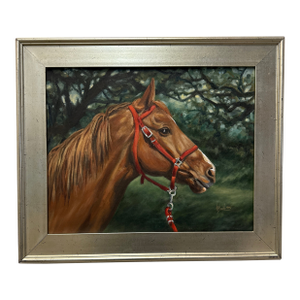 Original Oil Painting of of a Kind Chestnut Horse 16” X 20 “ 1995