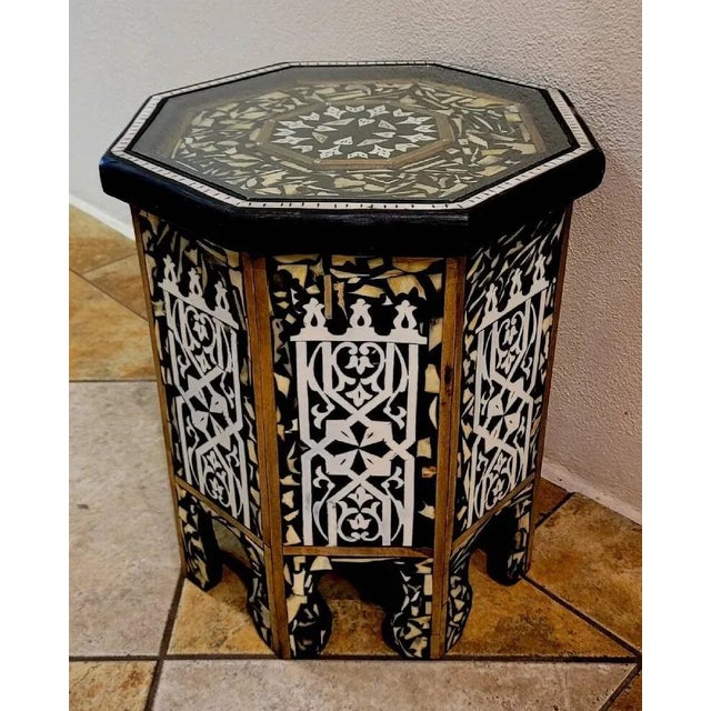 Moroccan Moroccan Resin Inlay Marrakech End Table For Sale - Image 3 of 7