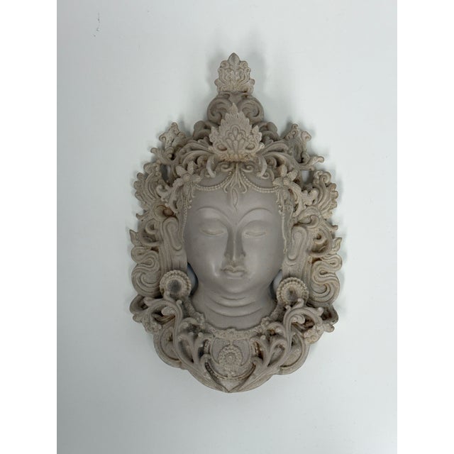 Antique White Handcrafted Tibetan Tara Mask For Sale - Image 8 of 12