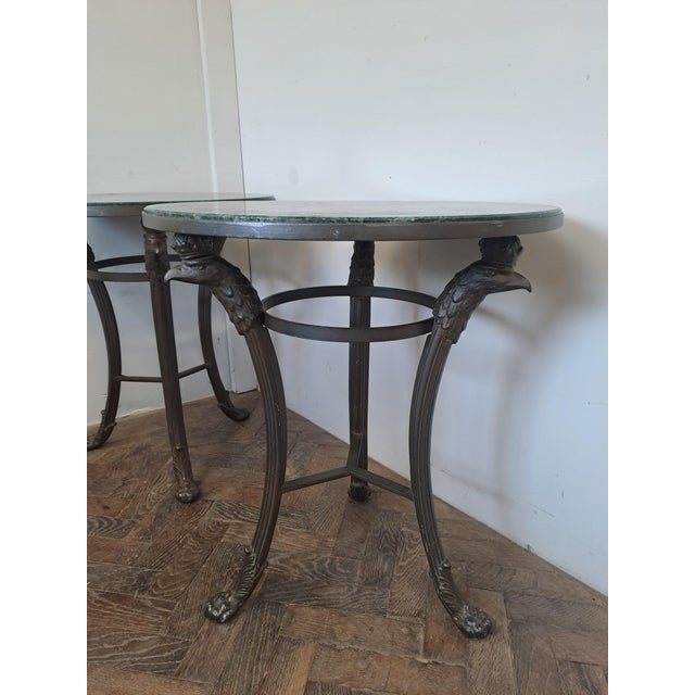 French Marble and Metal Side Tables, 1930, Set of 2, in Very Good conditions. Designed 1920 to 1949