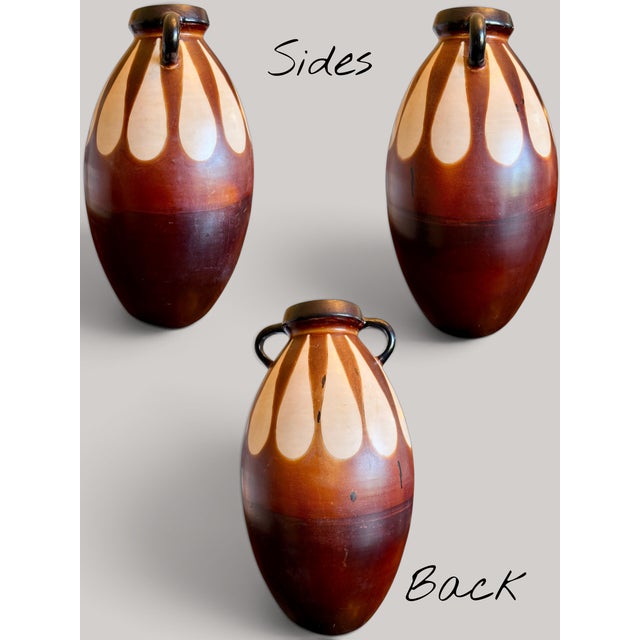 Brown Signed Chulucanas Peru Pottery Vase-Segundo Carmen-Large Studio Ceramic-Floor For Sale - Image 8 of 11