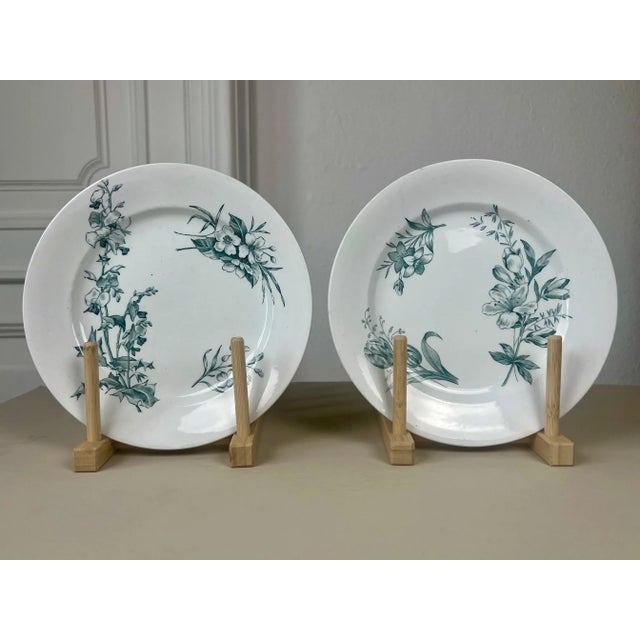 A beautiful pair of antique Italian botanical plates by Società Ceramica Richard, decorated in the Linneo pattern. Each...