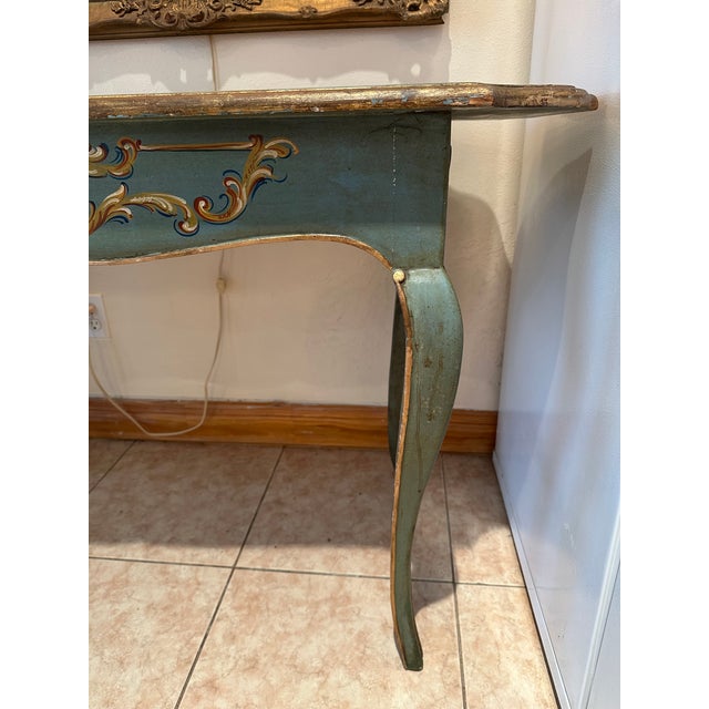 Vintage Bavarian Baroque Style Hand Painted Table Writing Desk For Sale - Image 11 of 18