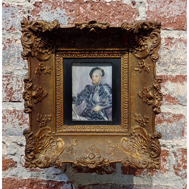 Miniature Portrait of a Gentleman Wearing an Armor Suit -18th Century Oil Painting For Sale - Image 11 of 11